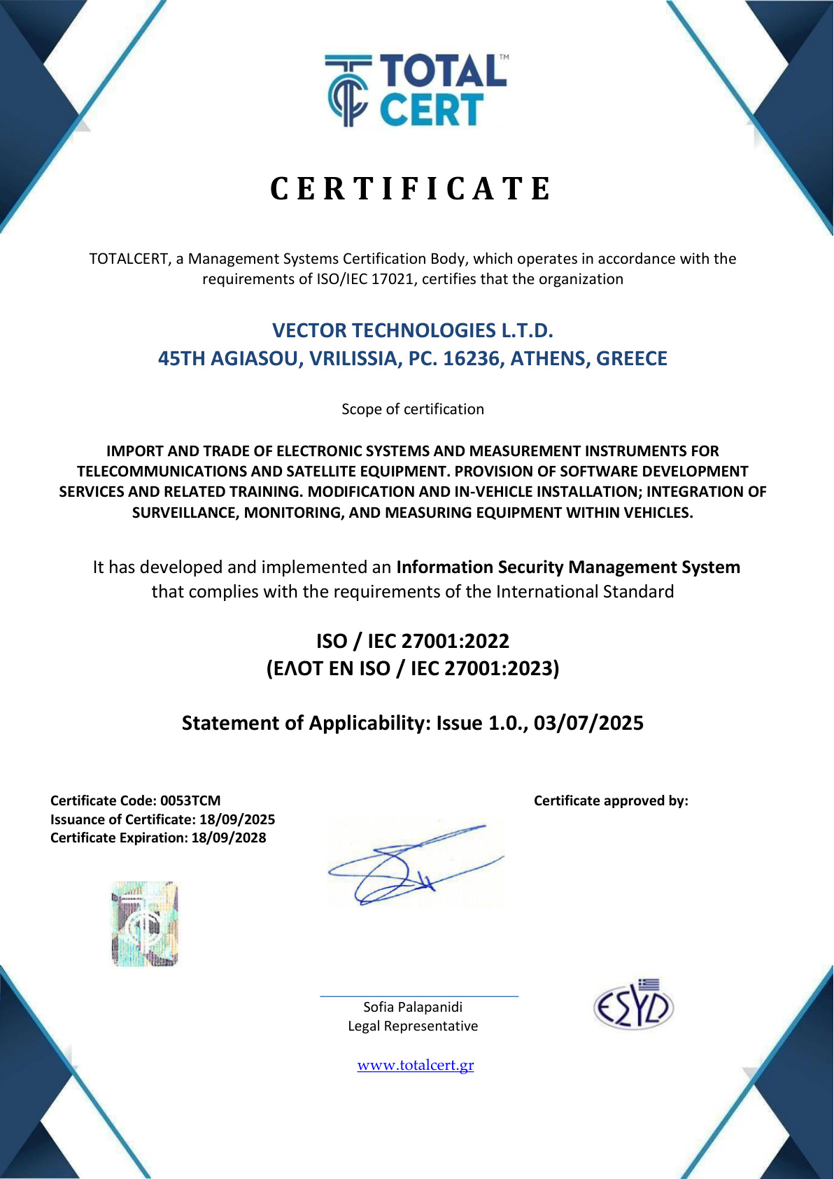 ISO/IEC 27001:2022 – Information Security Management System